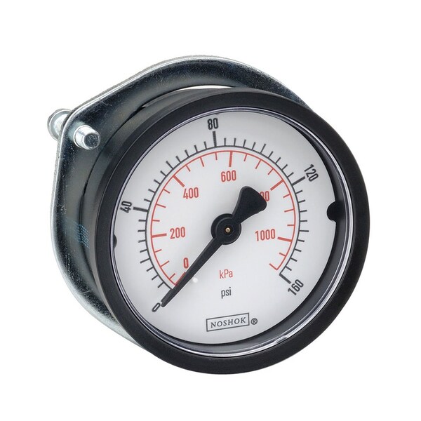 Dry Pressure Gauge, 0 to 60 psi psi, 2-1/2 in Dial, 1/4 in NPT, Bottom Location, ABS Case Material